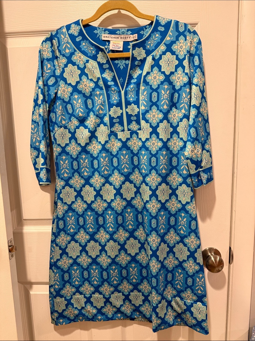 Gretchen Scott Blue haveali print dress - size small